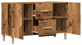 antik fa színű szerelt fa tálalószekrény 100 x 36 x 60 cm