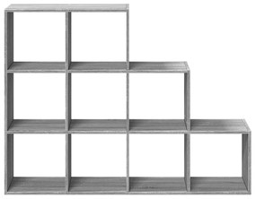 3 szintes szürke sonoma elválasztó könyvespolc 137,5x29x103,5cm