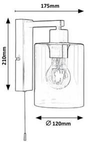Rabalux - Fali lámpa 1xE27/40W/230V