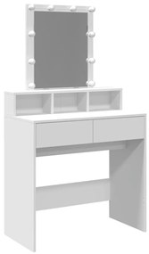 fehér fésülködőasztal LED-del 80 x 41 x 144,5 cm