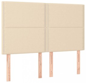 krémszínű szövet LED-es fejtámla 144x5x118/128 cm