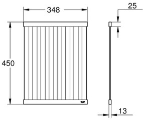 GROHE 40856SD0 - Csepegtetőtálca 450 × 348 mm, szálcsiszolt rozsdamentes acél