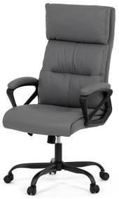 Scaun pivotant de birou confortabil în gri cu tapițerie din piele artificială. KA-Y346