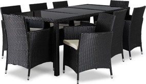 POMONA kerti bútor szett fekete/bézs