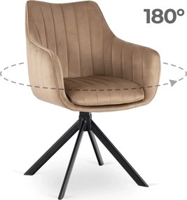 Forgó étkezőszék MUMBAI bézs bársony