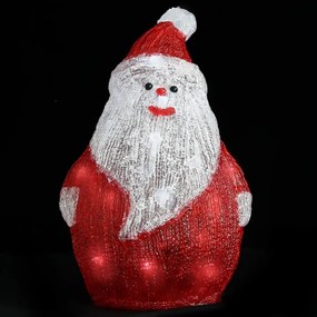 LED-es akril karácsonyi mikulásfigura bel- és és kültérre 28 cm
