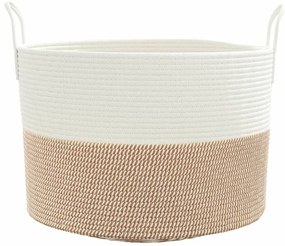 barna-fehér pamut tárolókosár Ø51 x 33 cm