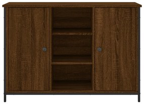 barna tölgy színű szerelt fa tálalószekrény 100 x 35 x 70 cm