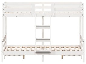 fehér tömör fenyőfa emeletes ágy 80 x 200/120 x 200 cm