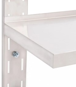 kétszintes rozsdamentes acél falra szerelhető fali polc 120 x 30 cm
