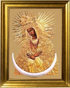 Mária-hegyi Szűzanya Szakrális Kép Arany Díszített Keretben 30X40