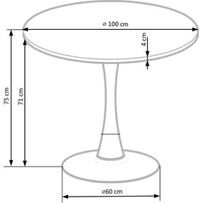 CARMELO kerek asztal 100 cm