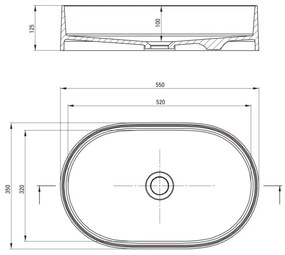 Deante CQS_NU6S - SILIA pultba építhető mosdó 35x55 cm gránit/fekete