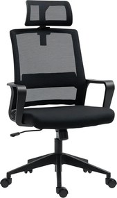 HOMCOM Ergonomikus irodai szék, forgószék, hálószövet fekete