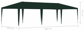zöld rendezvénysátor 4 x 9 m 90 g/m²