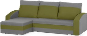 KING Kinyitható sarokkanapé Világosszürke/zöld
