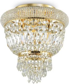 IDEAL LUX 200996 DUBAI PL3 OTTONE Kristály Mennyezeti Lámpa E14 IP20