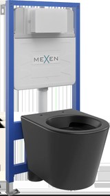 Mexen Fenix Slim, rejtett modulos és falra szerelhető WC Rico, fekete matt, 6103372XX85