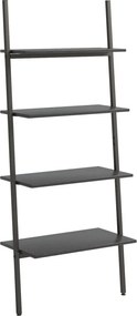 vidaXL 4 szintes fekete létrapolc 64 x 34 x 150,5 cm