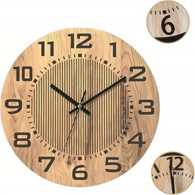 Modern Csendes Fa Falióra 34 CM Nappali Hálószoba Iroda 3D Eco