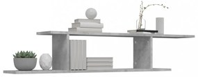 betonszürke szerelt fa falra szerelhető TV-polc 125x18x23 cm