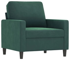 vidaXL sötétzöld bársony kanapéfotel 60 cm