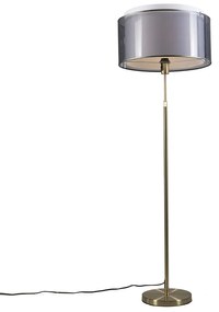 Állólámpa arany/bronz fekete/fehér árnyékolóval 47 cm - Parte