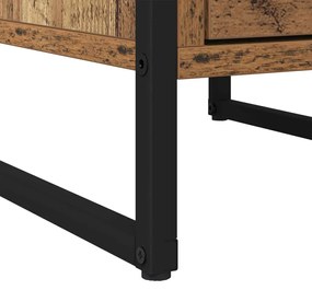 vidaXL Éjjeli asztal fiókkal Öreg fa 39,5 x 30 x 50 cm Faanyag