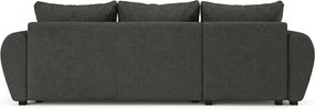 L alakú, kétoldalas kihúzható ülőgarnitúra SEVIO 246x145 cm, sötétszürke + 2 párnácska INGYEN