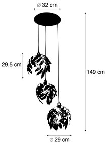 Vintage lógólámpa antik arany kerek 3-lámpás - Linden