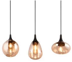 Fekete-narancssárga függőlámpa üveg búrával Lumina – Trio