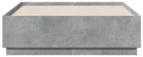 betonszürke szerelt fa ágykeret 135 x 190 cm