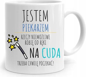 Ajándék Bögre Péknek A Csodákra Várni Kell A fényképes nyomattal