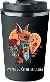 Prémium termo bögre fekete Ajándék Valentin Napra KT_270