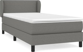 vidaXL sötétszürke szövet rugós ágy matraccal 100 x 200 cm