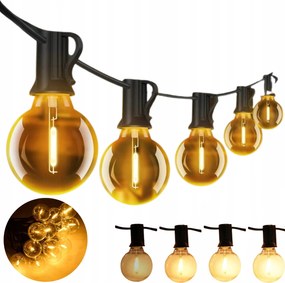 Girlanda Kerti lámpák 25db vízálló fénylánc zsinór