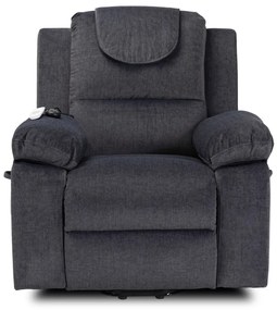 Elektromosan Vezérelhető Masszázsfunkciós Relaxfotel Sötétszürke Színben, Felállást Segítő Funkcióval. FENIX