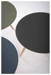 Arp tölgyfa tárolóasztal fekete asztallappal, ⌀ 55 cm - Gazzda