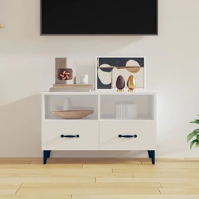 fehér magasfényű szerelt fa TV-szekrény 80x36x50 cm