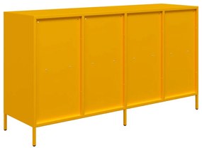 mustársárga hidegen hengerelt acél tálalószekrény 135x39x73,5cm
