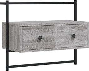 vidaXL szürke sonoma szerelt fa fali TV szekrény 60,5 x 30 x 51 cm