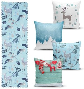 Winter Wonderland 4 db karácsonyi párnahuzat és asztali futó szett - Minimalist Cushion Covers