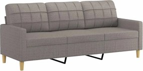 vidaXL 3 személyes fekete szövetkanapé 180 cm