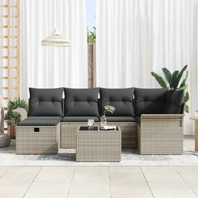 Kerti Kanapé Szett 7 pcs Világosszürke 242.5 x 132.5 x 85 cm