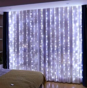 Led FĂŒggöny Hideg FĂ©ny 300LED 3X3M Usb FĂ©ny 8 ĂzemmĂłd