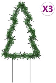karácsonyfa fénydekoráció 3 db cövekkel 50 LED 30 cm