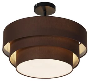 Modern mennyezeti lámpa barna 45 cm 3 lámpás - Drum Trio