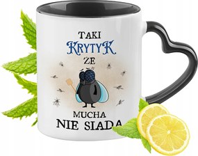Kritikusoknak Fekete Bögre Szív Alakú Füllel Ajándék Nyomtatott