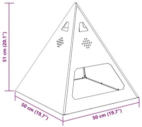 Tűzrakó Barna 50 x 50 x 51 cm időjárásálló acél