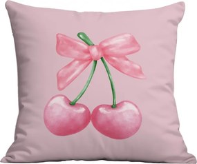 Párnahuzat CHERRIES 45x45 cm, rózsaszín